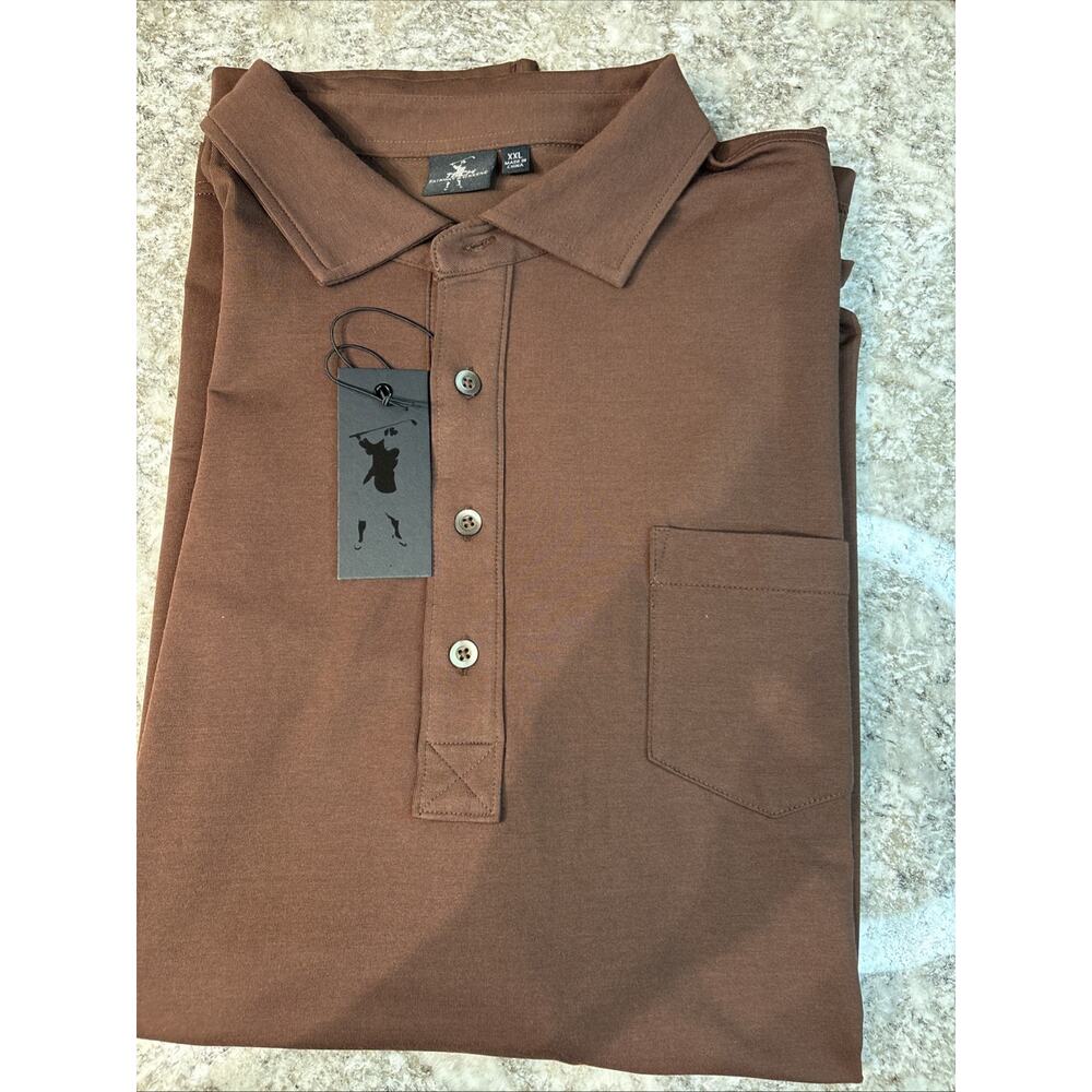 NWT Tech Fairway & Greene Polo Size XXl Tech Solid Polo Stoogie Brown